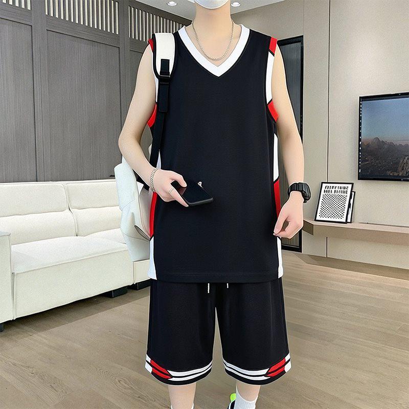 Men's 2026 Summer Ice Silk Quick-Dry Vest and Shorts Set