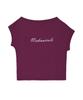 Nigaennikol Lettering Off Shoulder Top_Plum