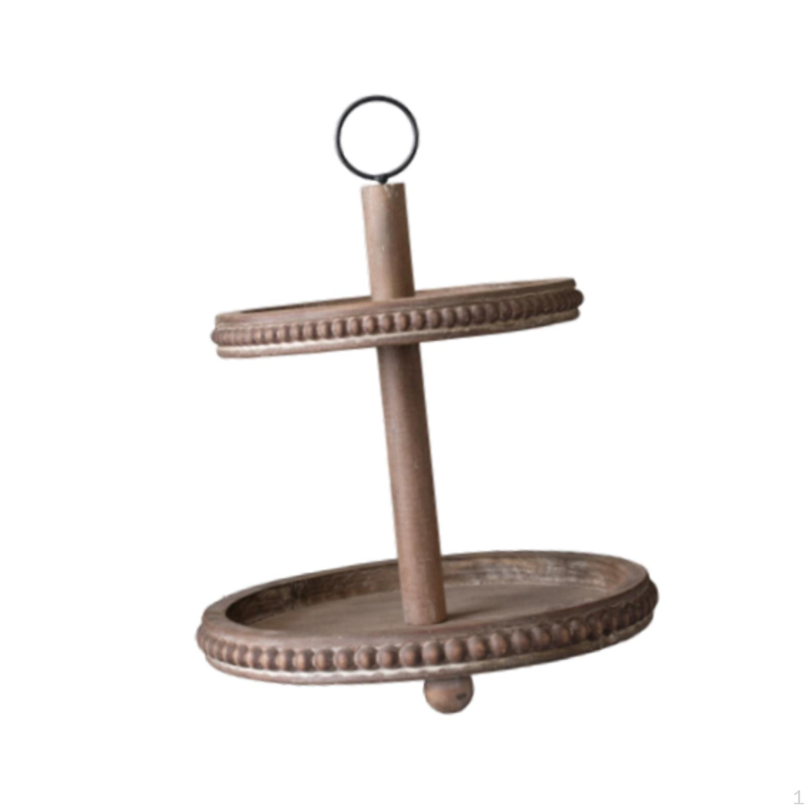 

Cupcake Stand Dessert Table Display Decorative 2 Tiers Tray Elegant, Tiered Serving Pastry коричневий