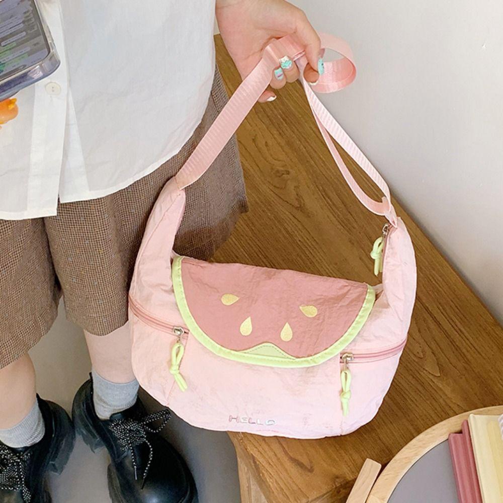 

Cute Fruit Shape Crossbody Bag Korean Style Cloth Messenger Bag Nylon Shoulder Bag Office Worker Style 2