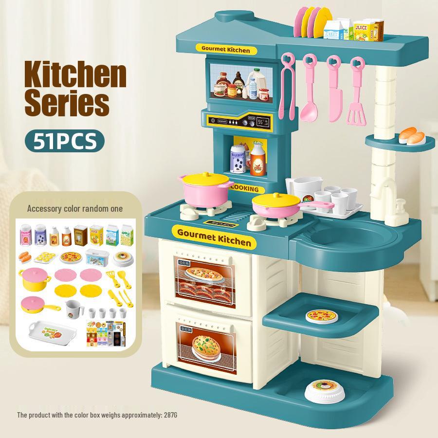 Kids' Cross-Border Kitchen Playset: Mini Cooking & Dining Simulation Toys for Boys and Girls