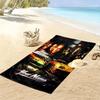 Name Custom Car Racing Fast Furious Print Beach Towel, Large Soft Quick Dry Towel for Beach Camping Swimming