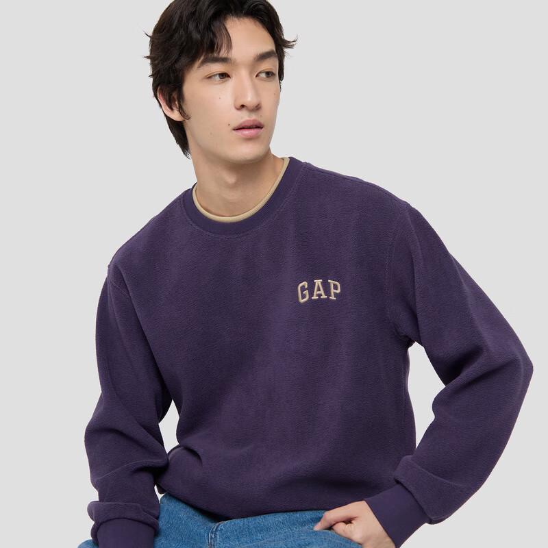 Gap Unisex Loose Fit Logo Embroidered Fleece Crewneck Sweatshirt 831294
