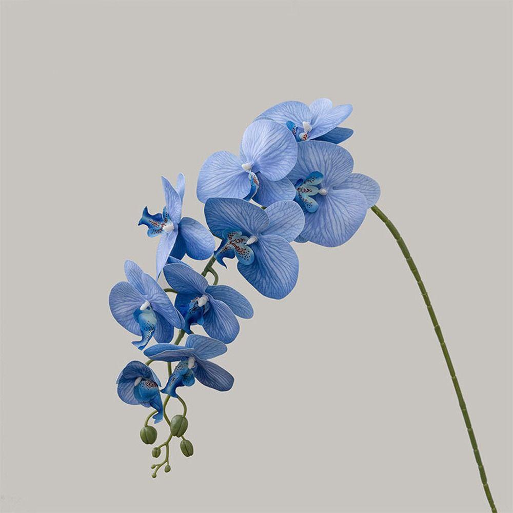 9 Head Artificial Phalaenopsis Branches Real Touch Realistic Fake Flowers Handmade Simulation Plant Office Desktop