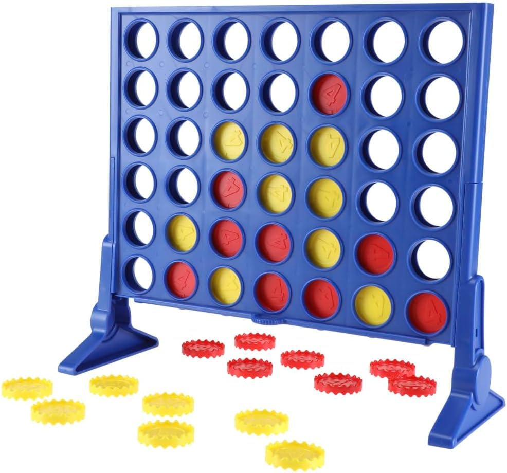 Hasbro Connect Four In a Ages 6 and Strategy Board Game for Families and Tabletop Competitive Board Brain Christmas Authentic Product Four Row, Up,