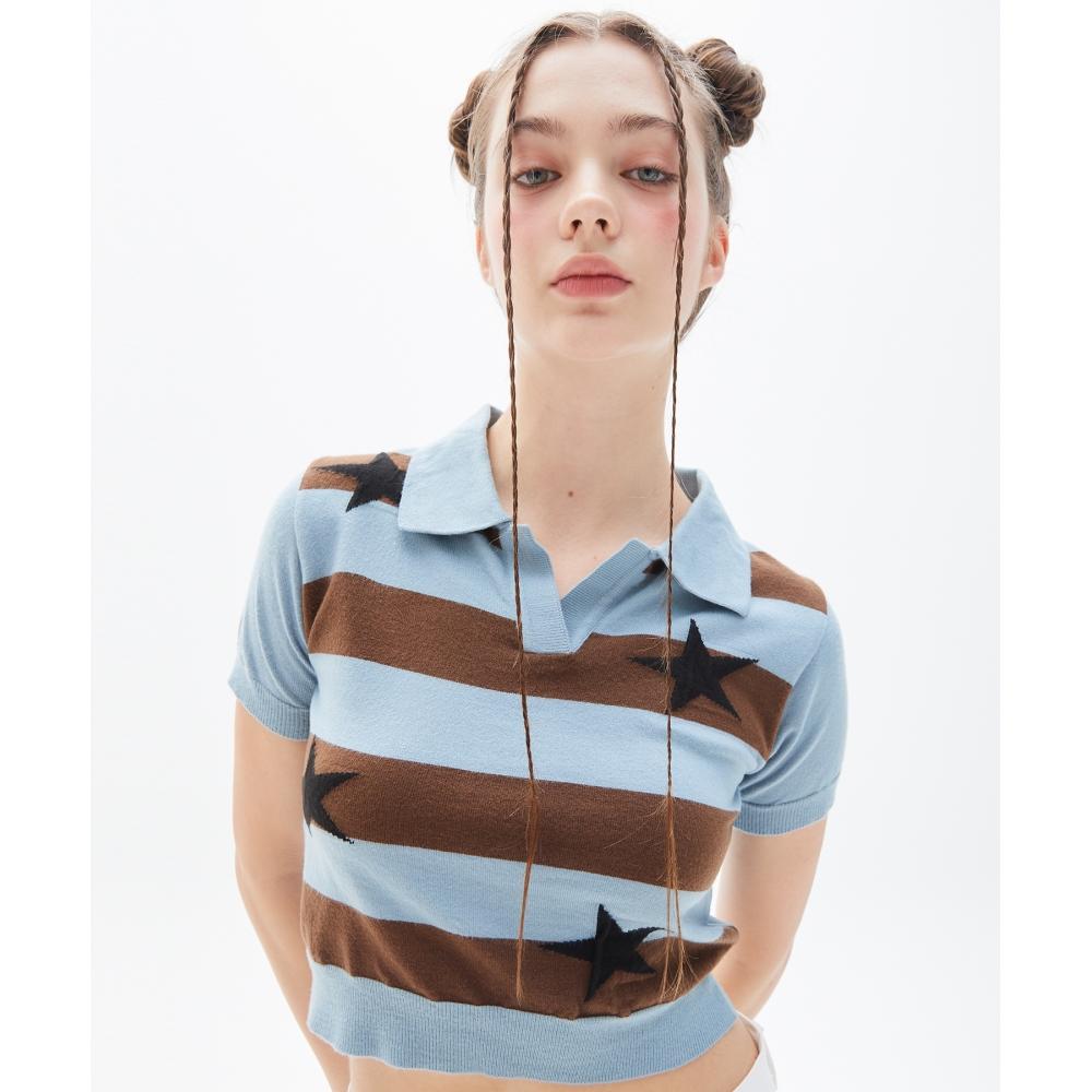 

LUV IS TRUE PY STAR COLLAR KNITSKY BLUE