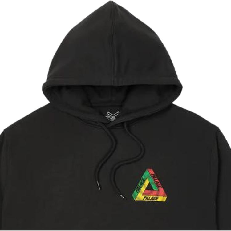 Palace Swirl Tri-Ferg Hood Black Men Tops P23HD107