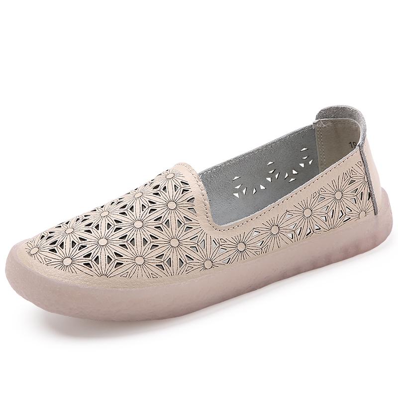 Fashion Fashion Women's Single Strap Set Comfortable Soft Soled Outdoor Hiking Daily Hollow Breathable Casual Flat Shoes Large Size