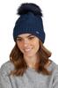Torino Women' Winter Hat with Pompom, Navy Blue