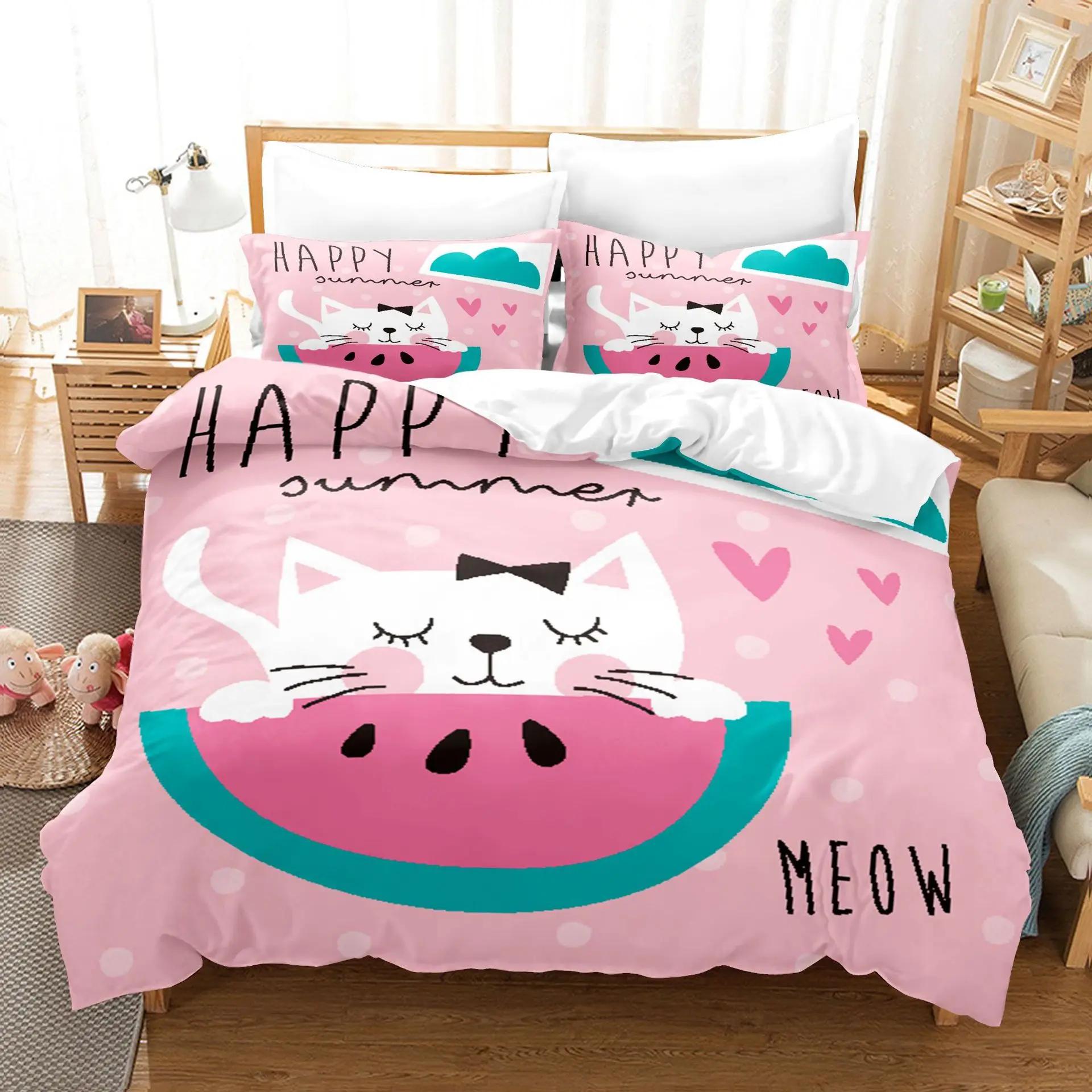 

Comforter 140X200 +Pillow Birthday Gift For Boys/Girls Print Cartoon Believe In Magic Unicorn Comforter For Kid Comforter (quilt)-EU Single(135*200cm)3pcs