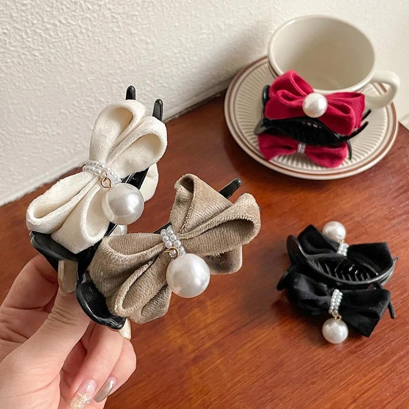 1pc Sweet Bow Ponytail Holder Hair Claw Clamp High Ponytail Fixed Hairpin Hair Claw Clip Women Hair Styling Accessories Headwear