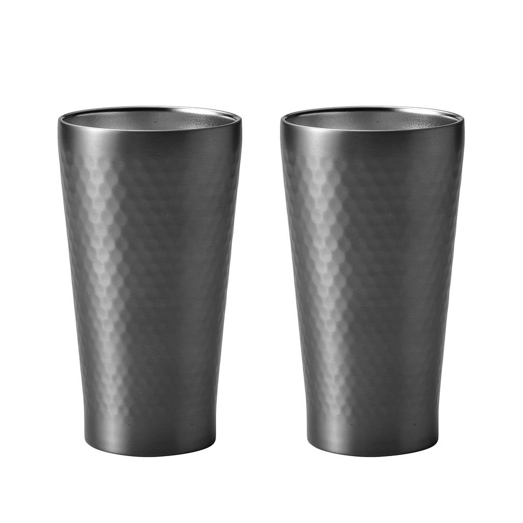 Dolce Duo Thermo Tumbler Day Beer Cup Pair Heat Retention Cold Retention Stainless Steel Vacuum Insulation Double Wall 350ml Grey 2 Pieces Gift Set