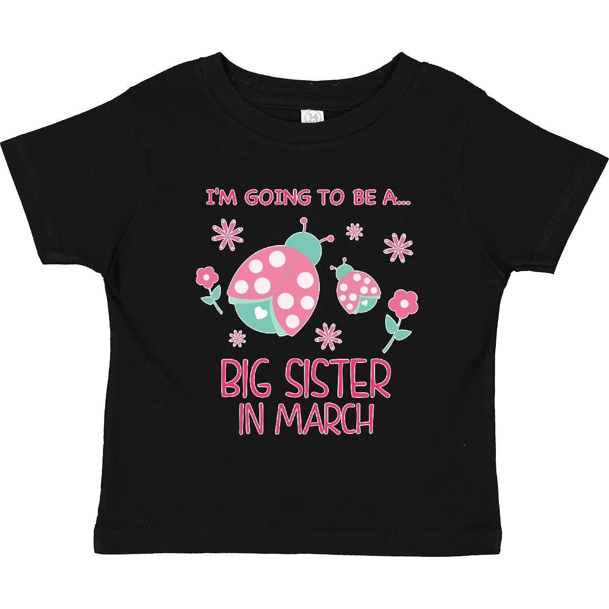 

Inktastic I m Going To Be A Big Sister In March Toddler kids boys T-Shirt Children Sis Kid 130