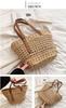 Magno Straw-Woven Tote Bag, Straw Bag, Women's Shoulder Tote Bag, Popular, Cute, Stylish, Stylish, Trendy, Korean, Plus Sizes, Simple, Casual (Beige)