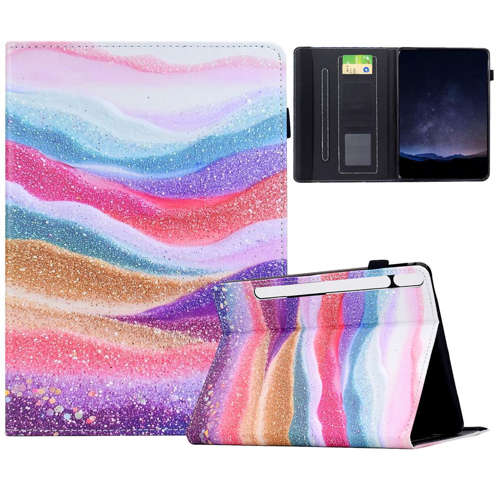 For Samsung Galaxy Tab S10 FE+ Leather Case Pattern Print Card Slots Stand Auto Sleep Wake Tablet Cover