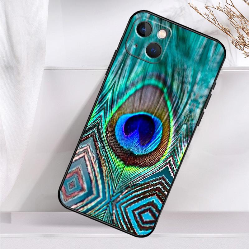 Bird Peacock Feather Shockproof Case For iPhone 17 11 14 15 16 Pro Max Plus 12 13 Mini 16e 17 Air Phone Cover