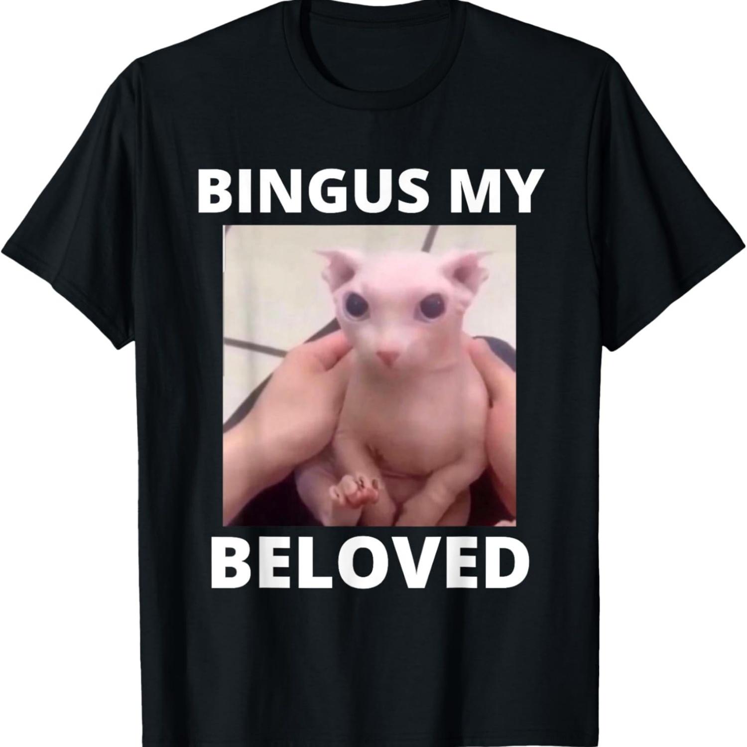 Смешной Бингус Мой Любимый Бесшерстный Сфинкс Бингус Кот Мем Футболка для Мужчин Женщин Девочек Мальчиков S чёрный