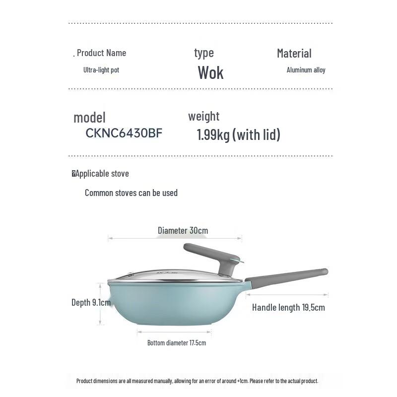 COOKER KING Non-stick Lightweight Flat-Bottom Wok