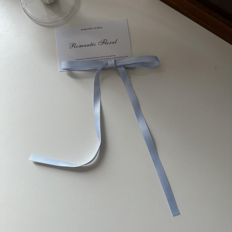 Solid Color Ribbon Hair Clip Female Long Streamer Sweet Temperament Duckbill Clip Simple Hair Accessories
