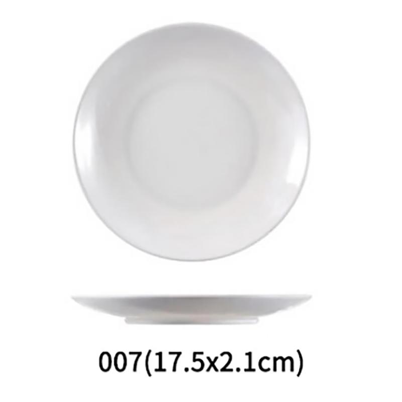 White Melamine Round Flat Plate, 6-inch, Set of 5