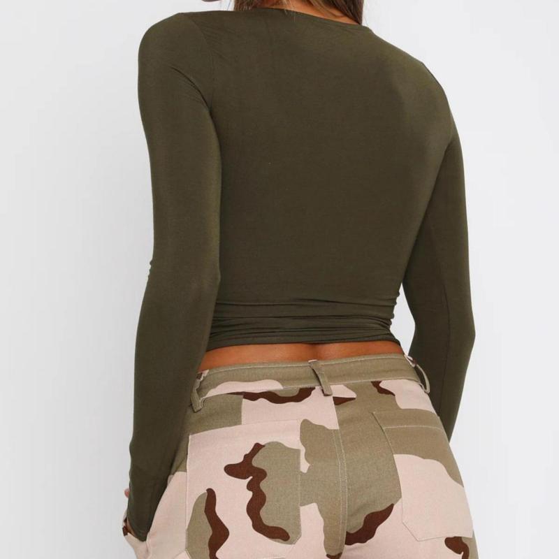 Women T-shirt Long Sleeve O Neck Autumn Winter Ladies Simple Chic Streetwear Slim Fit Pullover Female Korean Fashion Solid Sexy Y2K Clothes 2024