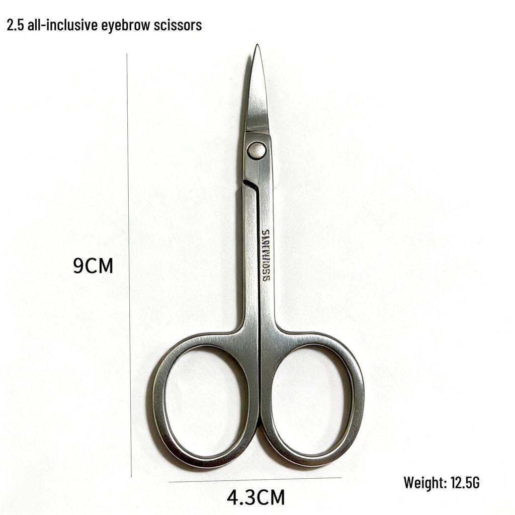 Stainless Steel Eyebrow and Nose Hair Scissors - Round & Pointed Tips, Mirror Polished.