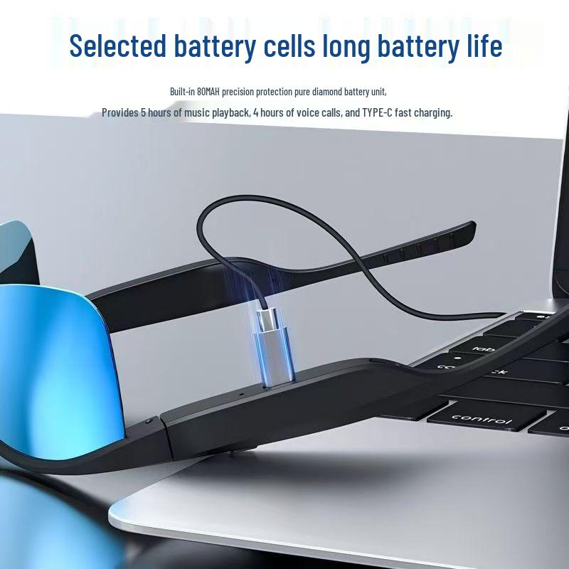 5,5 Zoll polarisierte Bluetooth-Sonnenbrille: Musik & Anrufbereit für Radfahren & Fahren