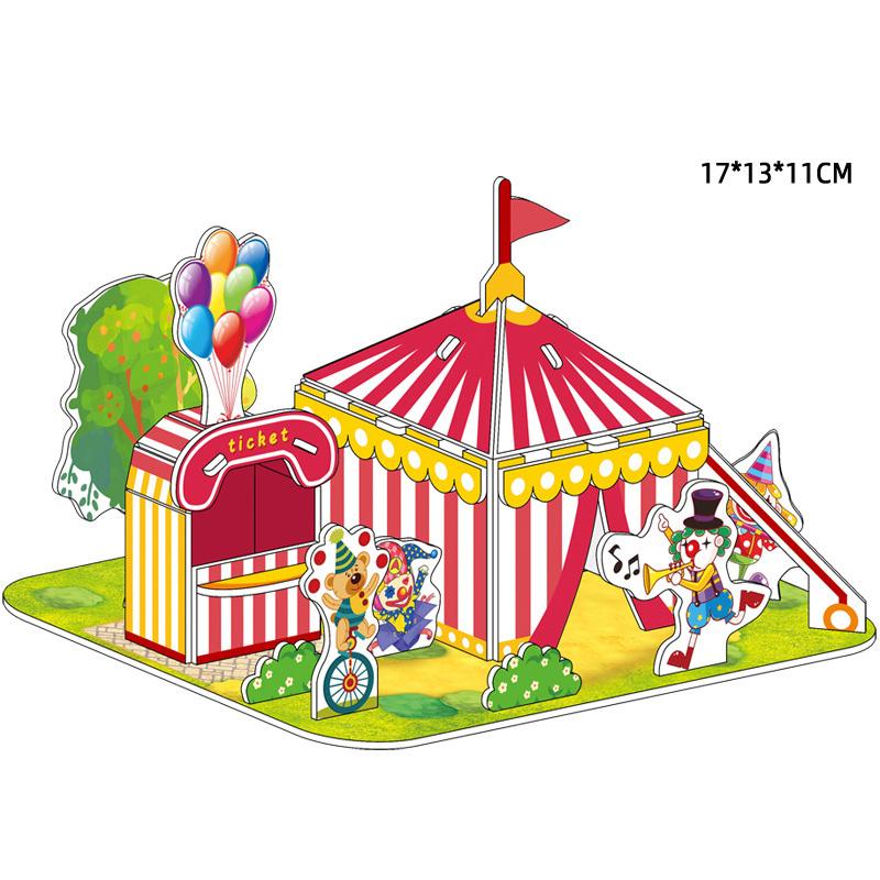 Villa House Castle Building Model 3D Cardboard Puzzle Jigsaw Toys Children's Interest Educational Toys Kids Gift