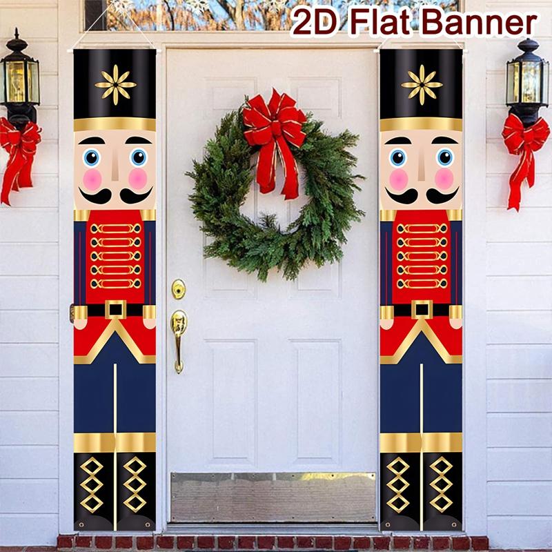 Nutcracker Soldier Door Banner Decor 2025 Christmas Decorations for Home Xmas Hanging Ornaments Navidad Noel Gifts New Year 2026