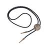 Men Bolo Tie Metal Round Flower Cowboy Hat Western Necklace Costume Accessories