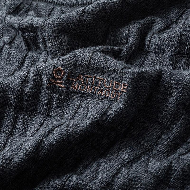 MONTAGUT Herren Karierter Rundhals Pullover Wollmischung