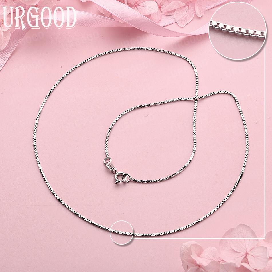 

Свадебное колье из стерлингового серебра 925 пробы с квадратной цепочкой, модная бижутерия 45cm