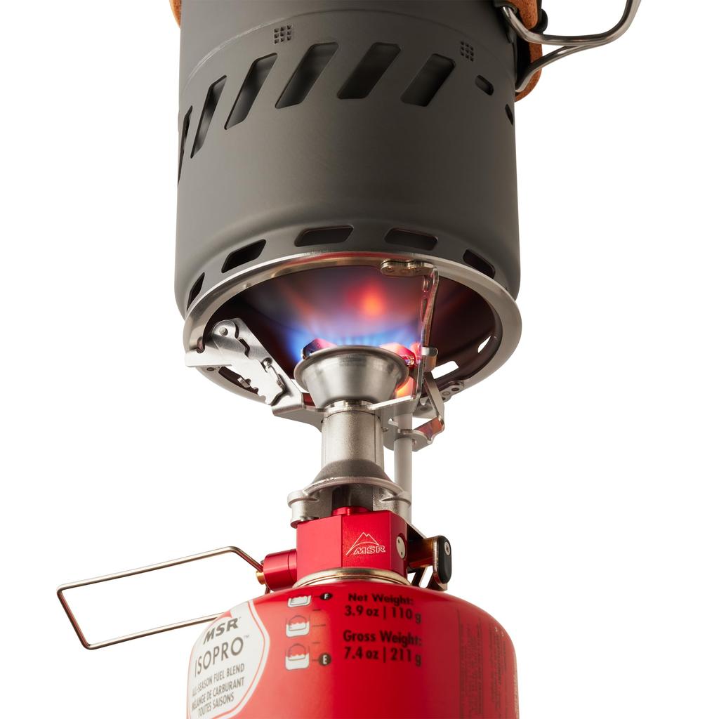 MSR Switch lightweight backpacking and camping stove system.