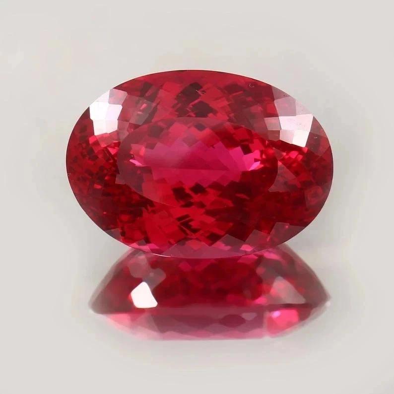 Natural 17 Ct Red Ruby Oval Cut Loose Faceted Certified Gemstone