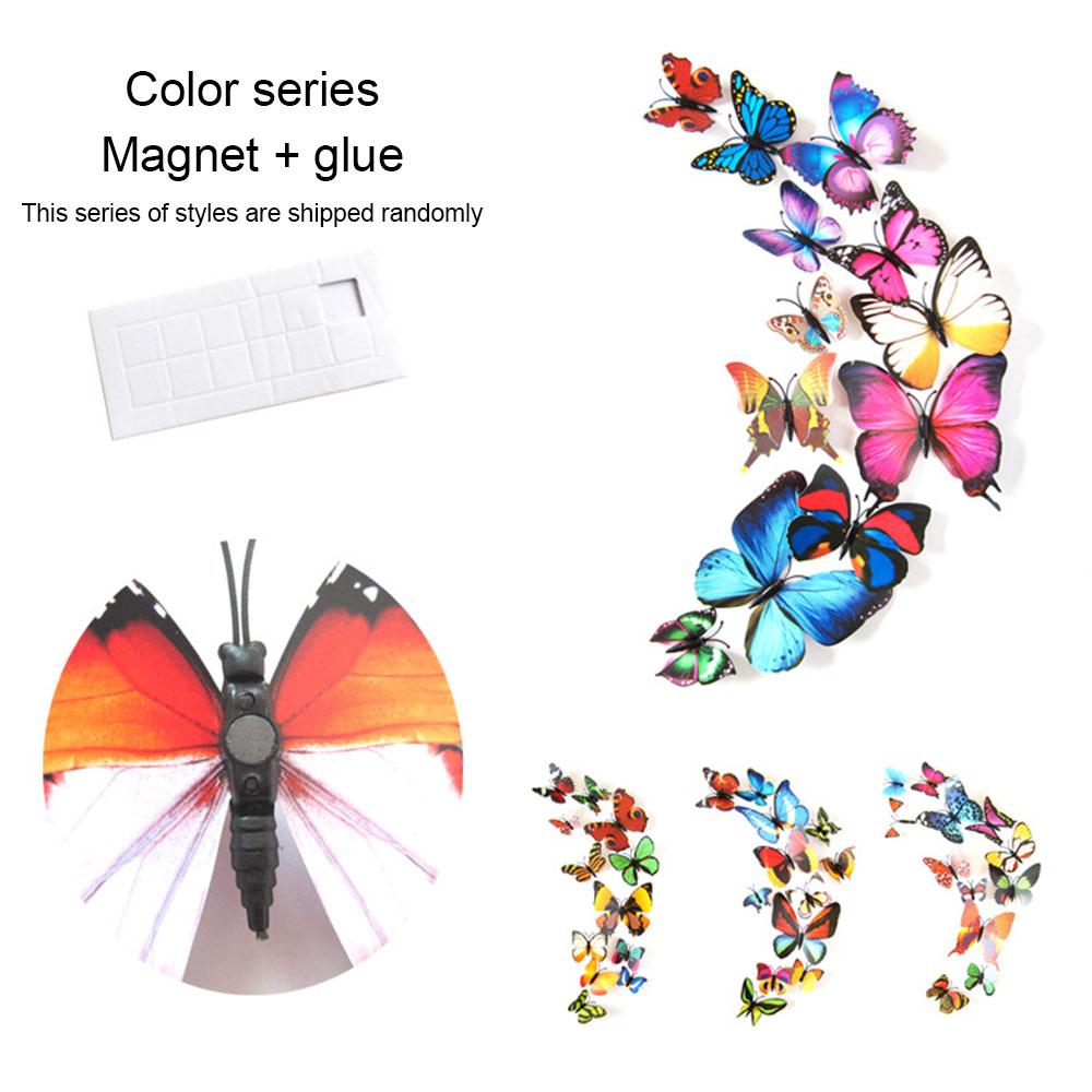 3D Three-Dimensional Butterfly Art Design Wall Sticker Refrigerator Diy Decoration Home Decor Fridge Magnet Gift For Kitchen