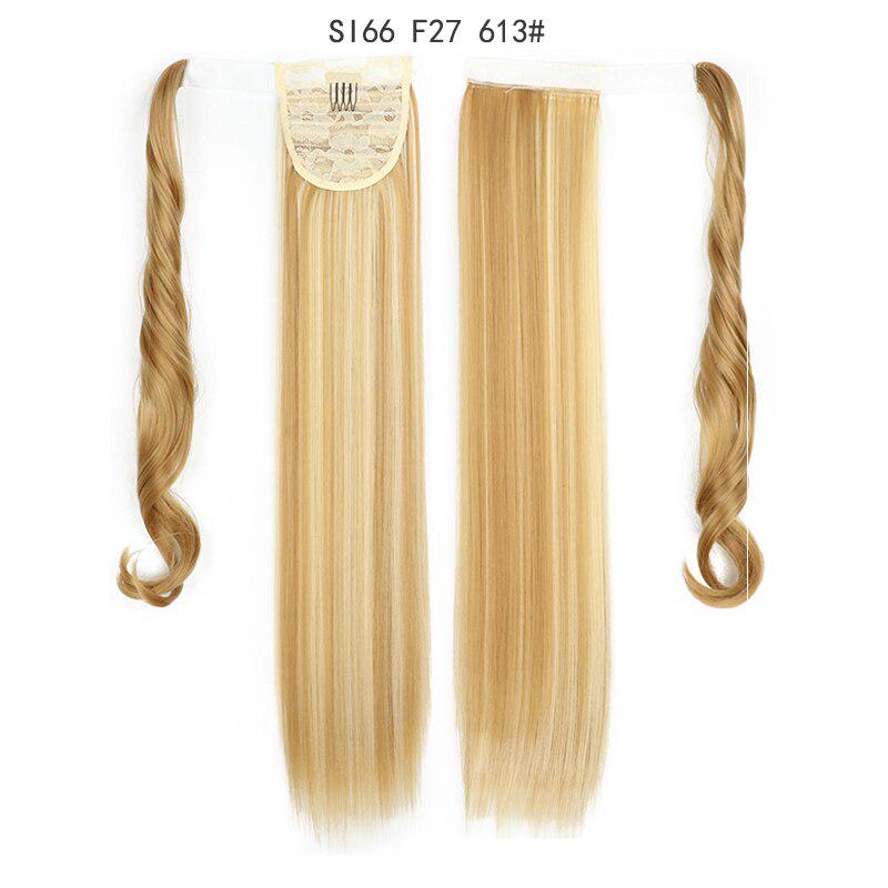 LISI HAIR Dlouhé rovné zavinování kolem klipsy do culíku Prodlužování vlasů tepelně odolné syntetické umělé vlasy s pony ocasem