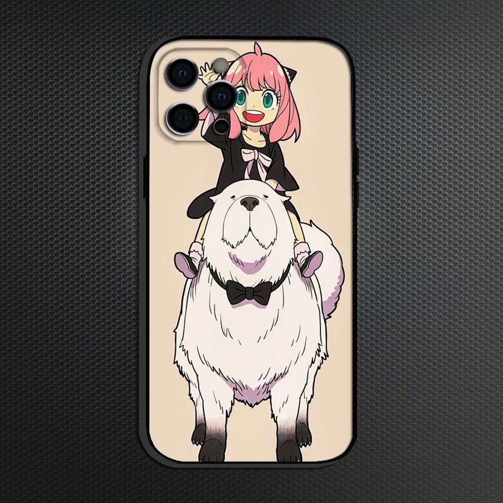 Anime S-Spy x Family Handyhülle Für iPhone 16,15,14,13,12,11 Plus,Pro Max,XS,X,XR,SE Weiches Silikon Schwarze Hülle