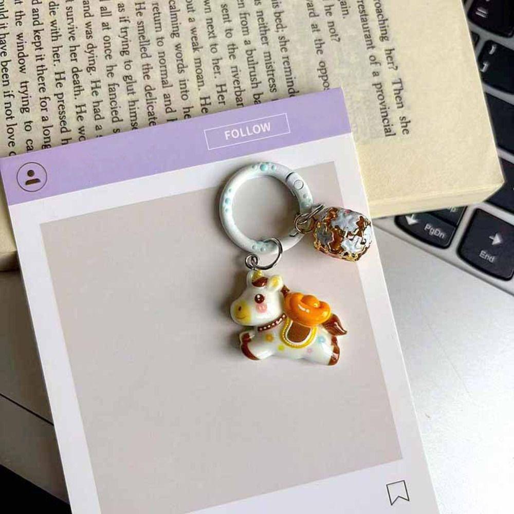 Chinese Style Horse Year Keychain Cute New Year Keyring  Girls' Schoolbag Pendant