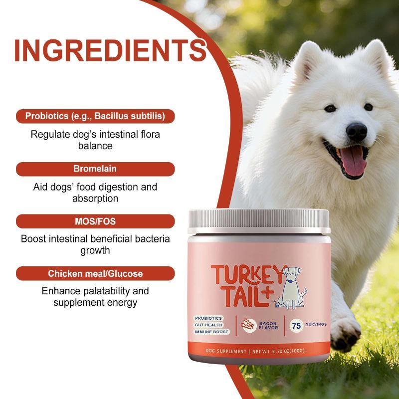 Dog Probiotic Soft Granules Turkey Tail Mushroom Vitamin Supplement Support Gut Health Pet Care