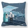 Creative Astronaut Pattern Digital Printing Short Plush Pillow Covers for Car Sofa Office Cushion Cover Home Goods 60x60cm