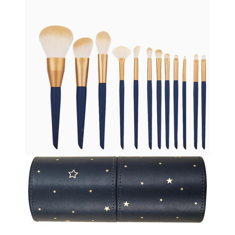 Holiday 12-Piece Makeup Brush Set: Powder, Eyeshadow, Foundation & Concealer Brushes with Soft Bristles