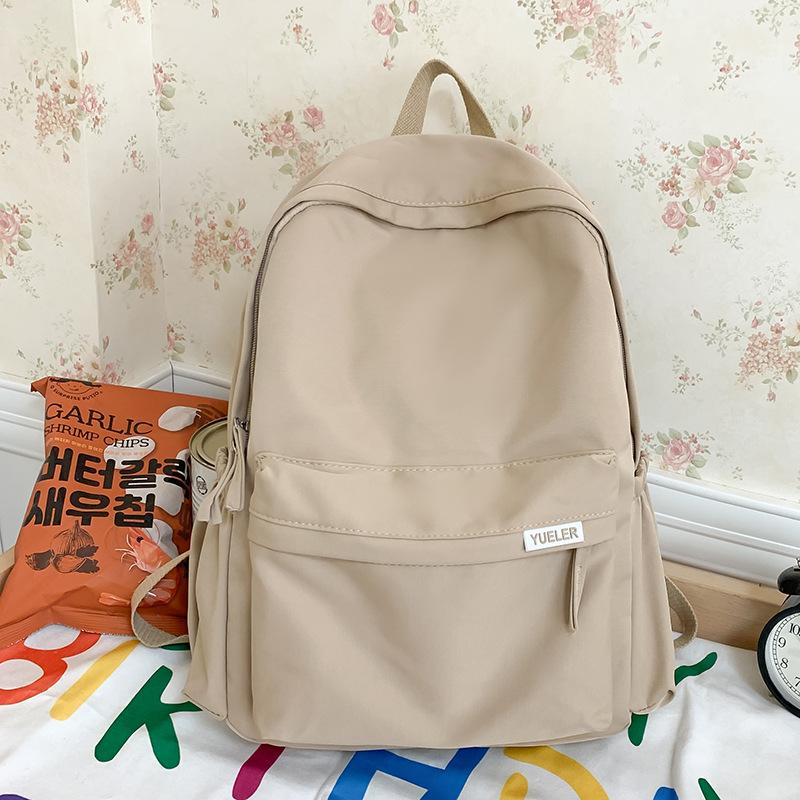 Primary School Girls High School Students School Backpack Junior High School Students Solid Color Backpack