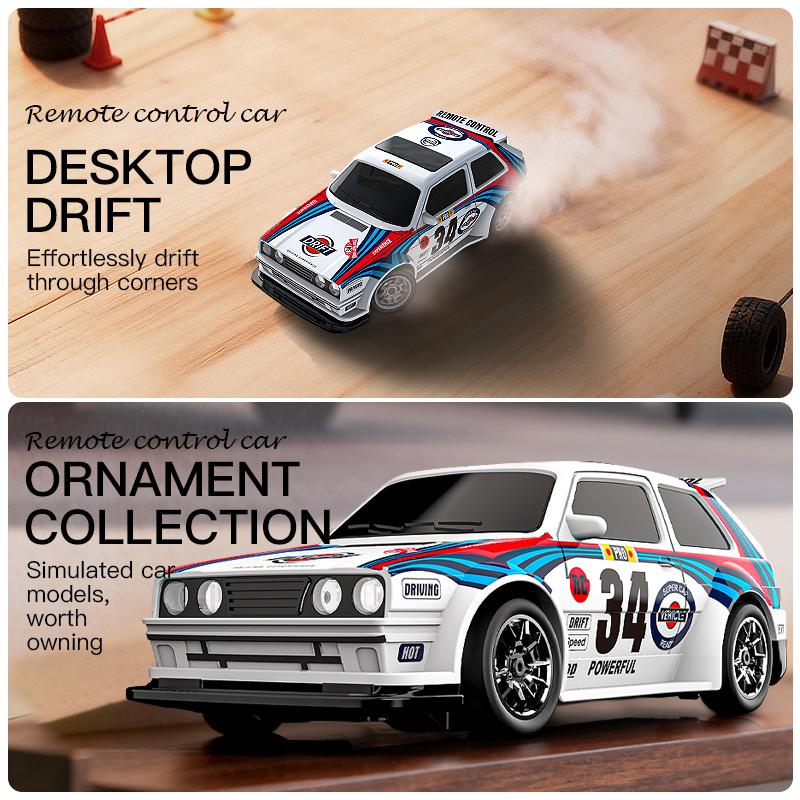 KF34 1/43 High Speed Drift RC Car With Light 2.4G 4WD Remote Control Cars Mini GTR Racing Model For Boys Kids Toy Gifts