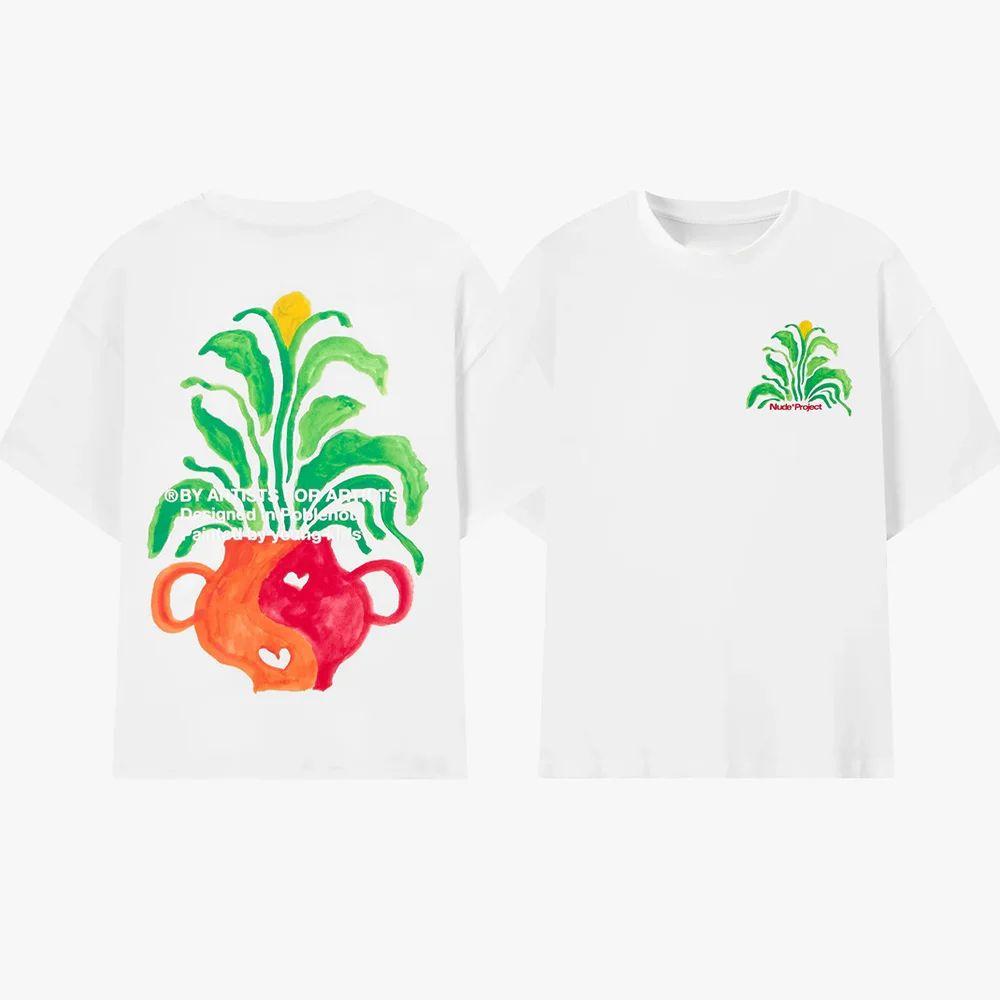Neuer Heißer Verkauf Trendiges Bedrucktes Nude Project Herren Damen Urlaubs Designer T-Shirt Marken Street Baumwolle Oversized Kurze Ärmel Oberteil