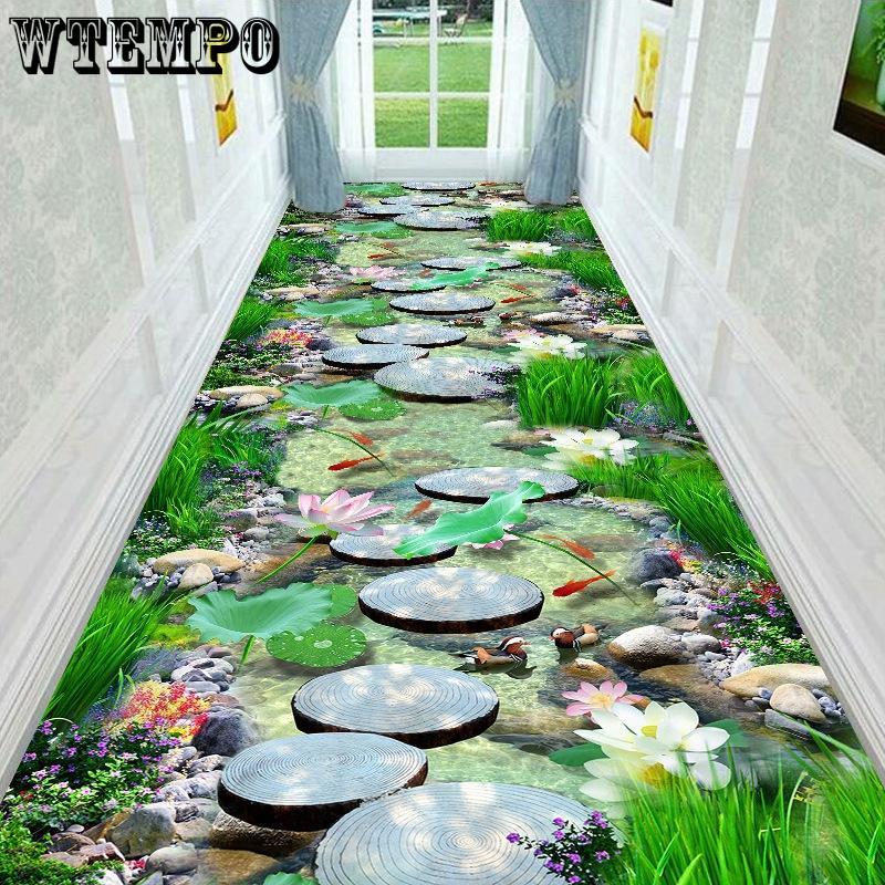 3D Corridor Carpet Living Room Carpet Bedroom Bedside Crawling Mat Coffee Table Entrance Door Mat