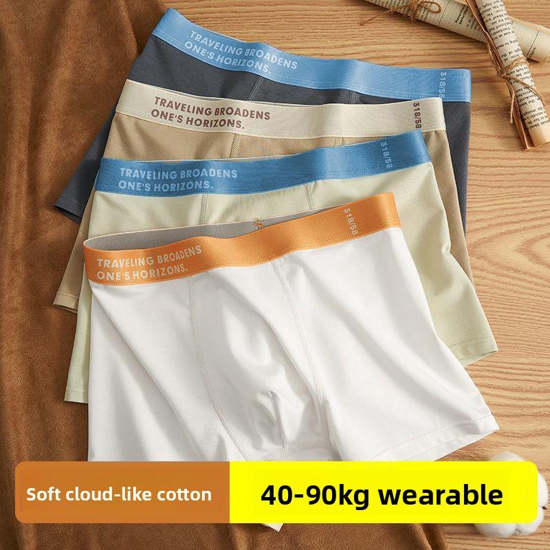 Men's Spring and Summer Light Cotton Breathable Teenager Flat Angle Underwear