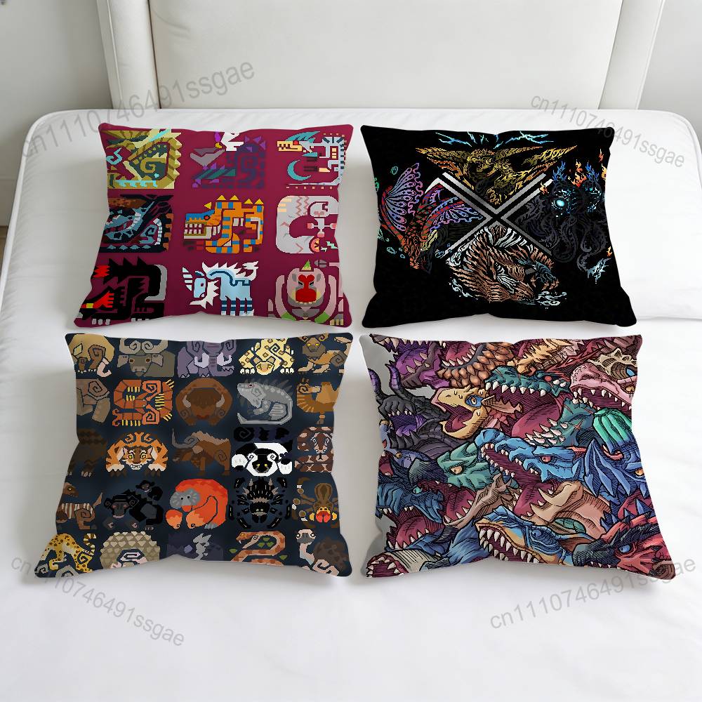 Funny MMonster HHunter Printed Pillowcase Soft Polyester Pillow Cover Home Bedding Decor Print Gift No Pillow Core