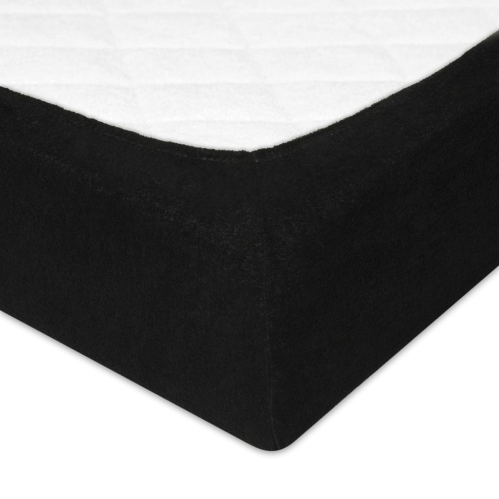Prześcieradło frotte z gumką 150/160x190/200 premium czarne