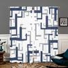 2 pieces, blue white gray grid geometric curtains - suitable for living room, bedroom and home decoration - add decorative fun.