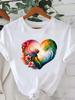 (Asian Size) trend butterfly cute Women Printed Lady Casual Short Sleeve T Tee Top Clothing Shirt Fashion Female Graphic T-shirts